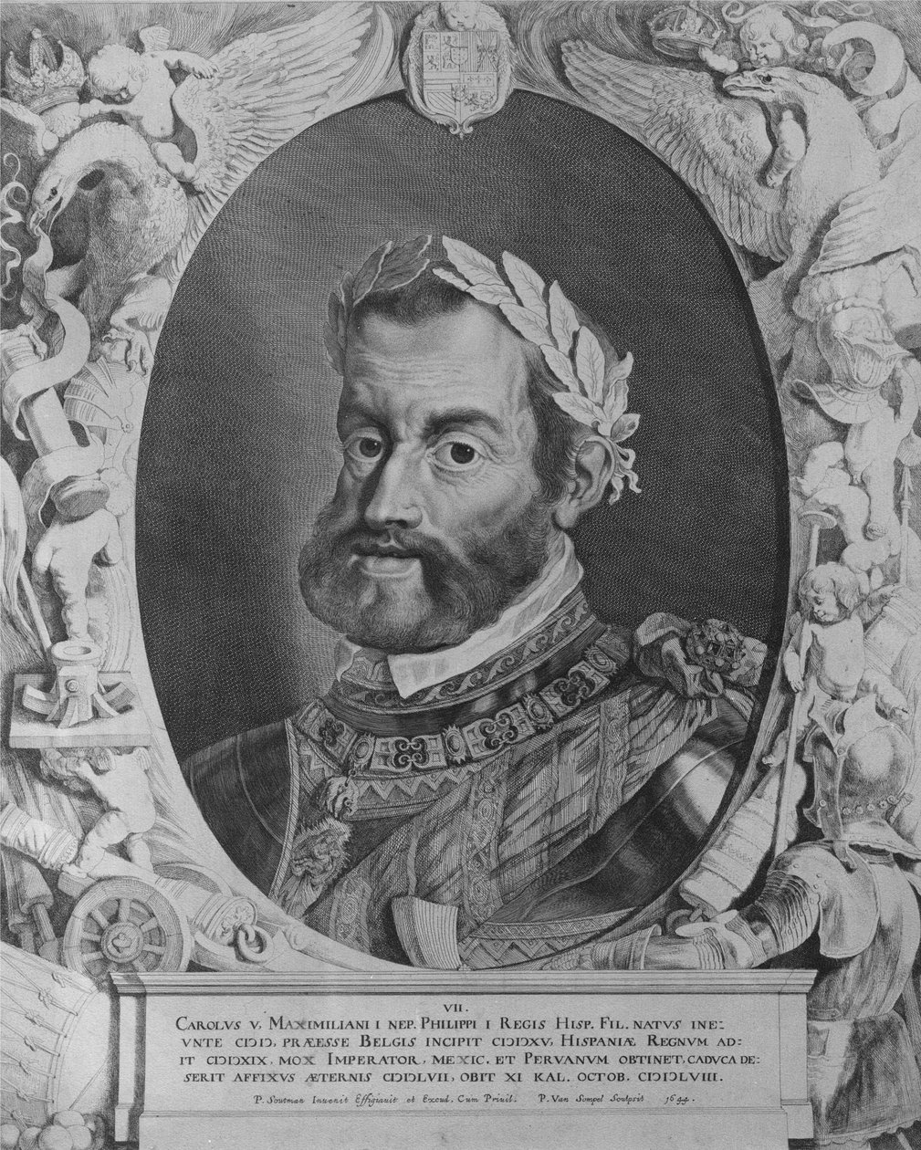 Charles V, den hellige romerske keiseren, gravert av Pieter van Sompel, 1644 av Pieter Claesz Soutman