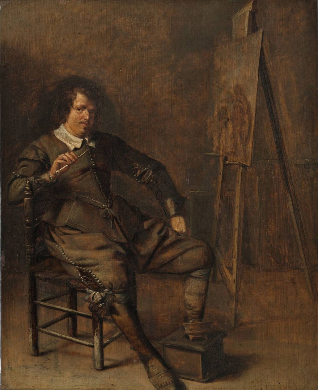 Portrett av en maler foran staffeliet sitt, ca. 1630 av Pieter Codde