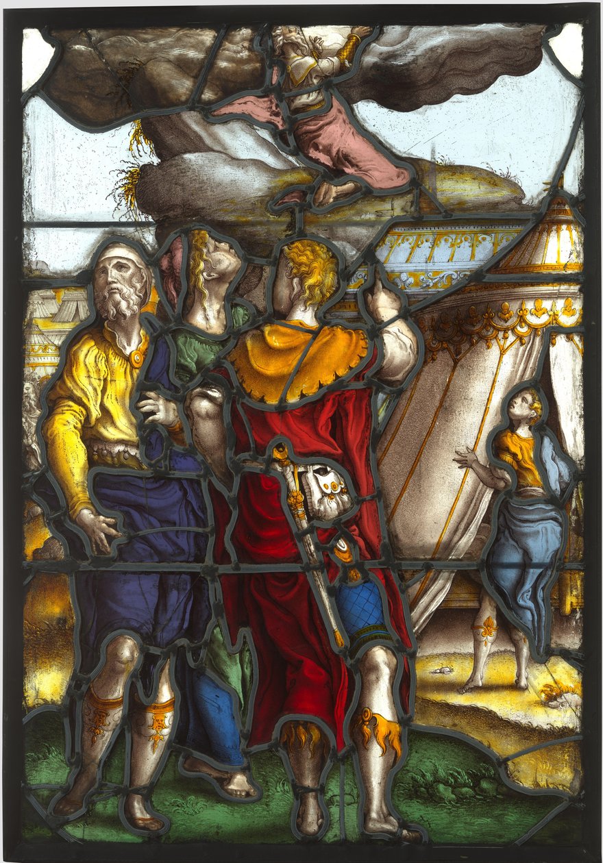 Vindusrute som viser Moses på Sinai-fjellet av Pieter Coecke van Aelst (I) (circle of)