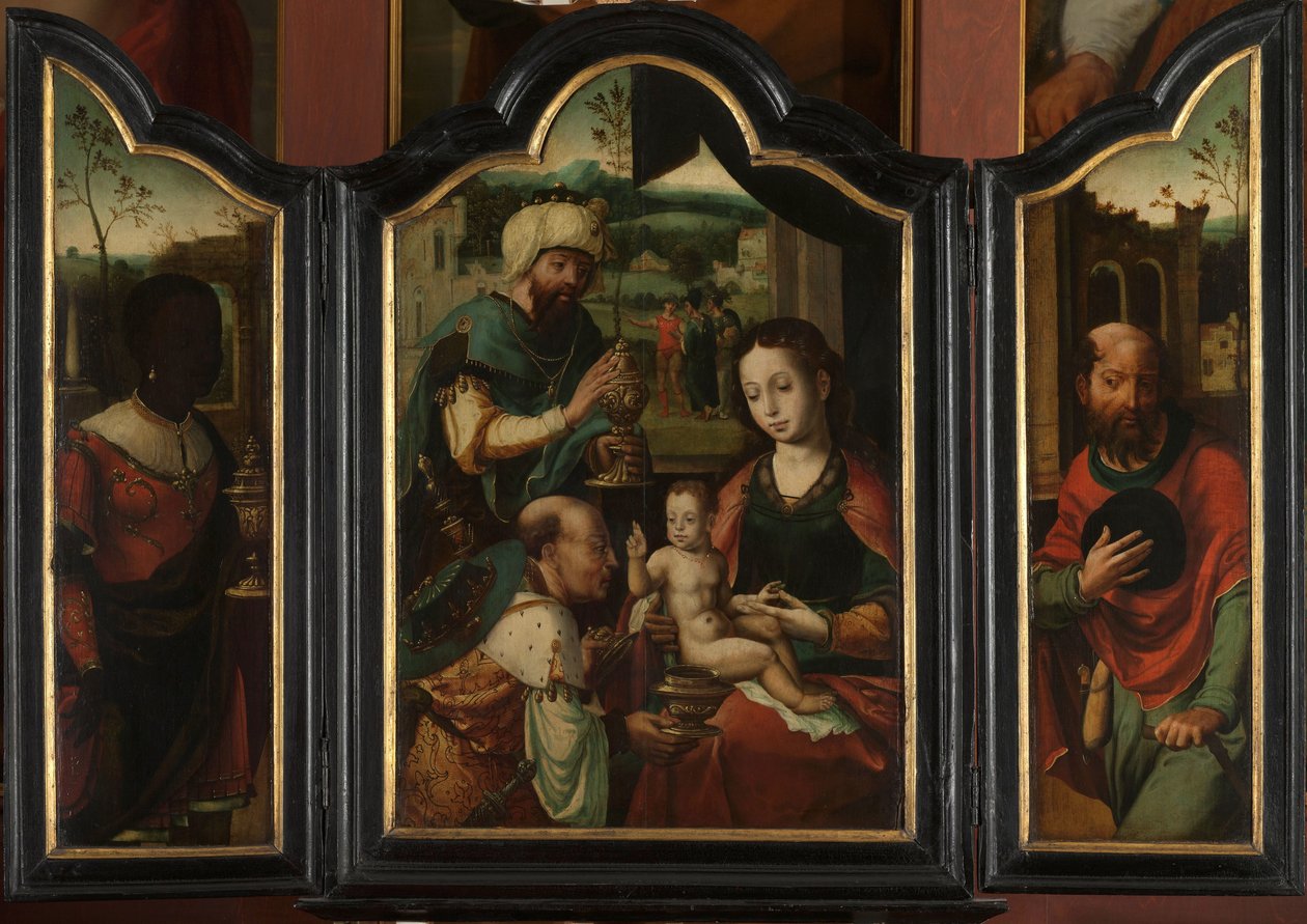 Triptych med tilbedelsen av magiene av Pieter Coecke van Aelst (I) (workshop of)