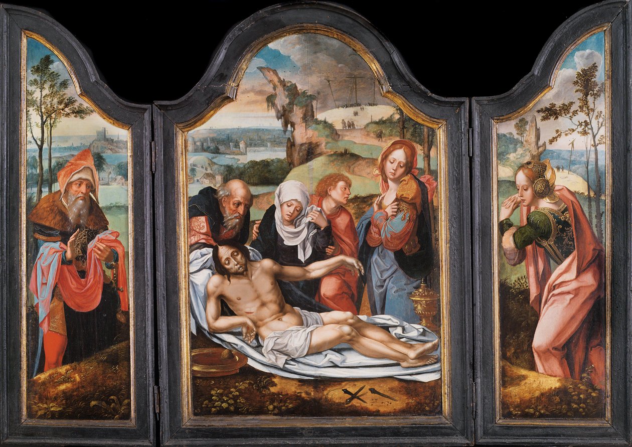 Klagesang over den døde Kristus - Maleri av Pieter Coecke van Aelst den eldste (1502-1550), tidlig på 1500-tallet av Pieter Coecke van Aelst