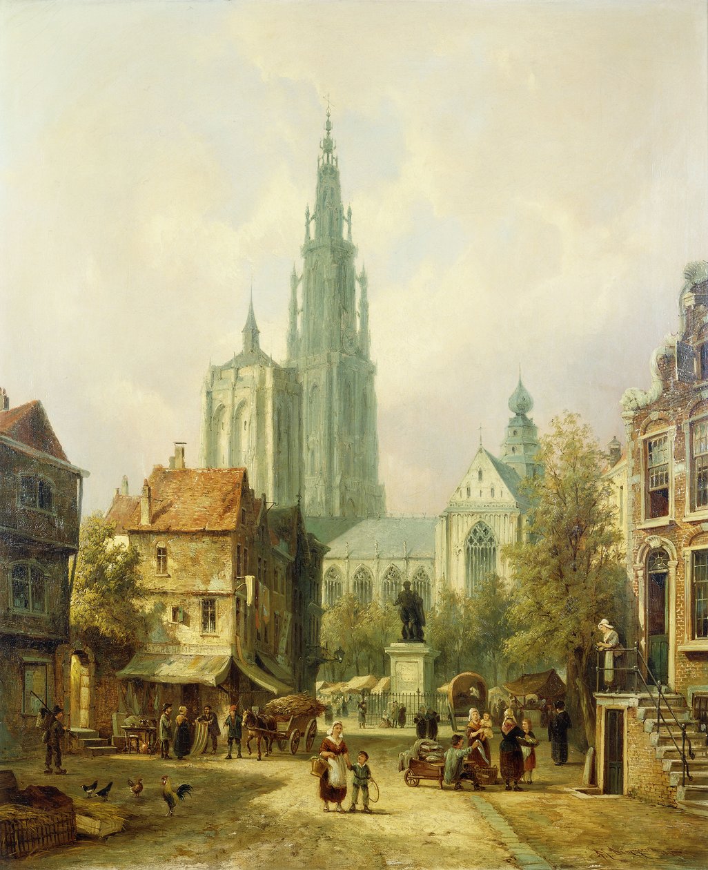 Utsikt over Antwerpen, 1870 av Pieter Cornelis Dommershuijzen