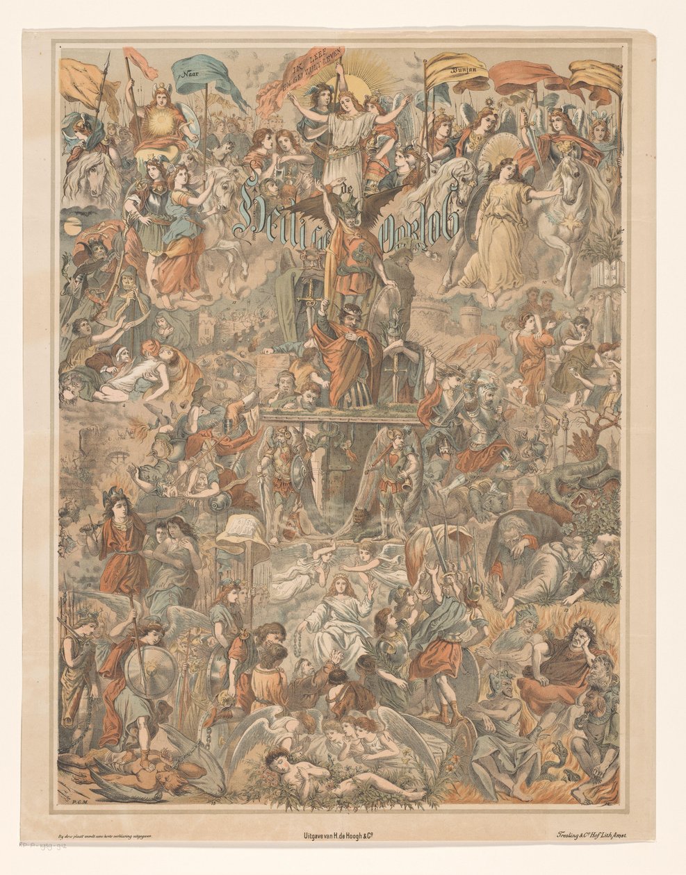 Allegori om en hellig krig den hellige krig (tittel på objekt) av Pieter Cornelis Mondriaan (sr.)