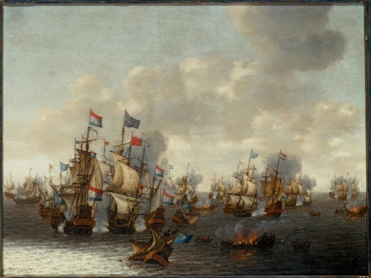 Sjøslaget de fire dagene av Pieter Cornelisz. Soest