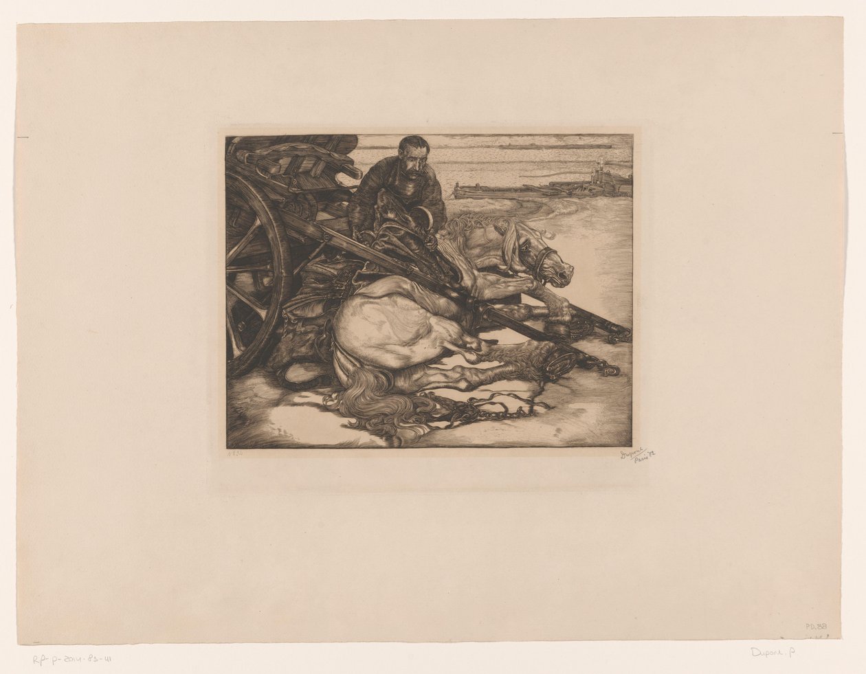 Såret trekkhest av Pieter Dupont (signed by artist)
