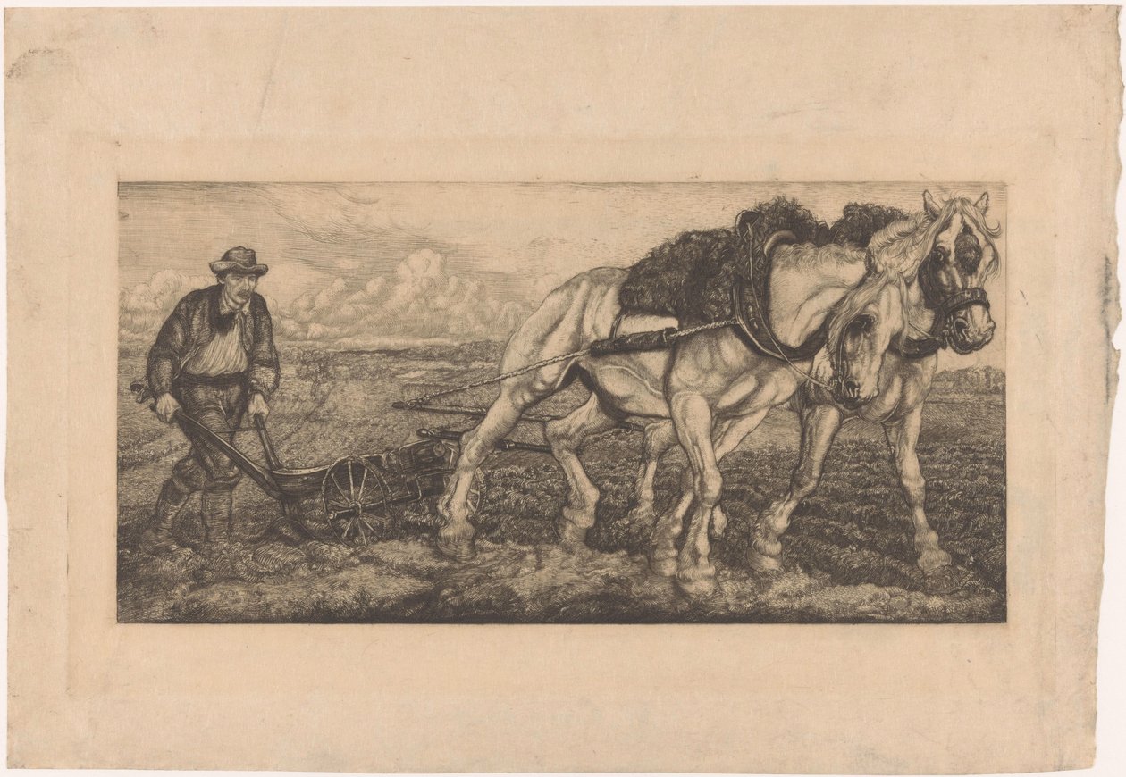 To pløyende hester av Pieter Dupont