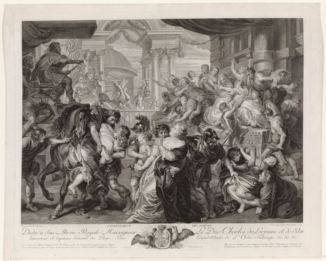 Sabine Virgin Robbery av Pieter Franciscus Martenasie