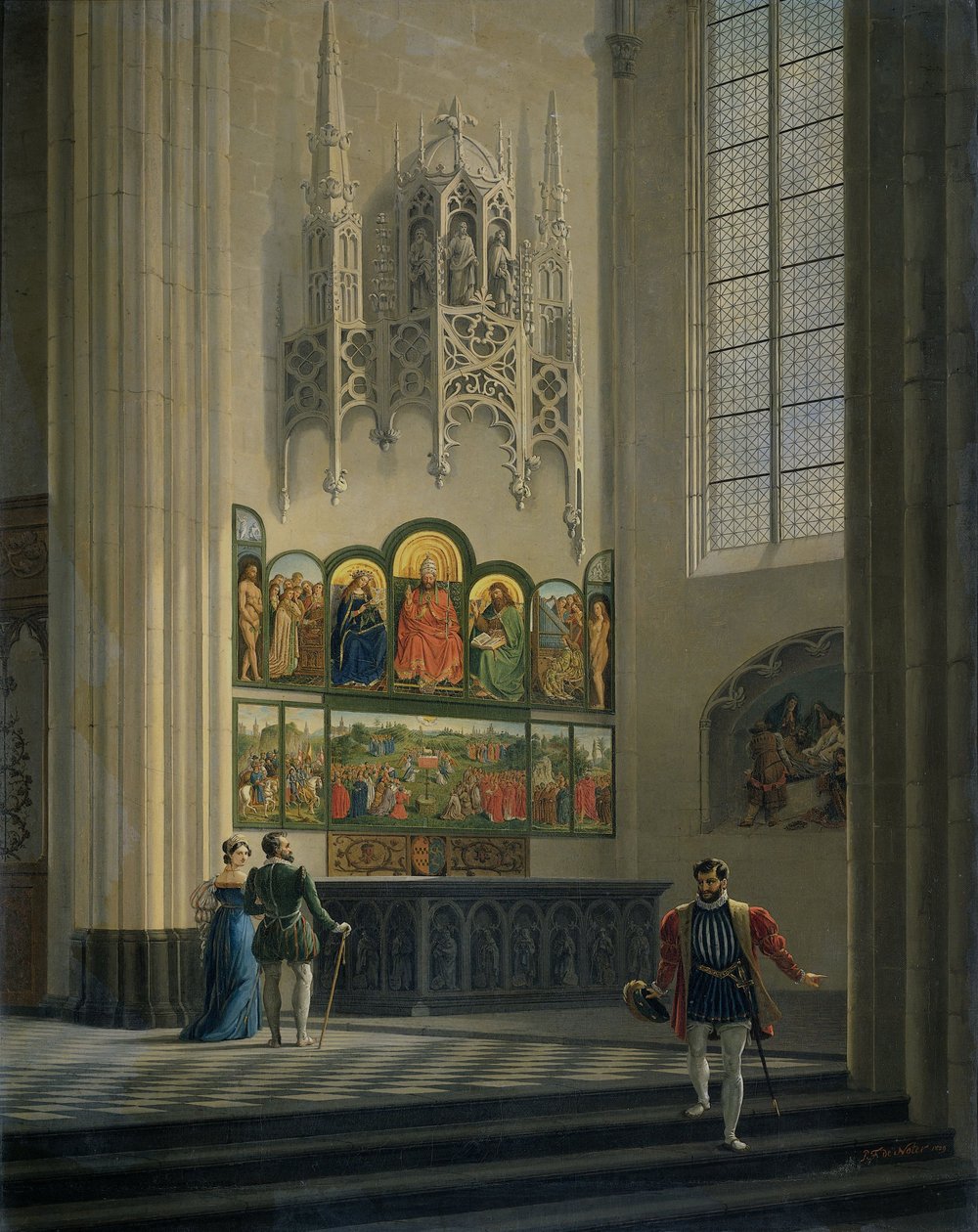 Ghent-altertavlen i St Bavo-katedralen i Ghent, 1829 av Pieter Frans De Noter