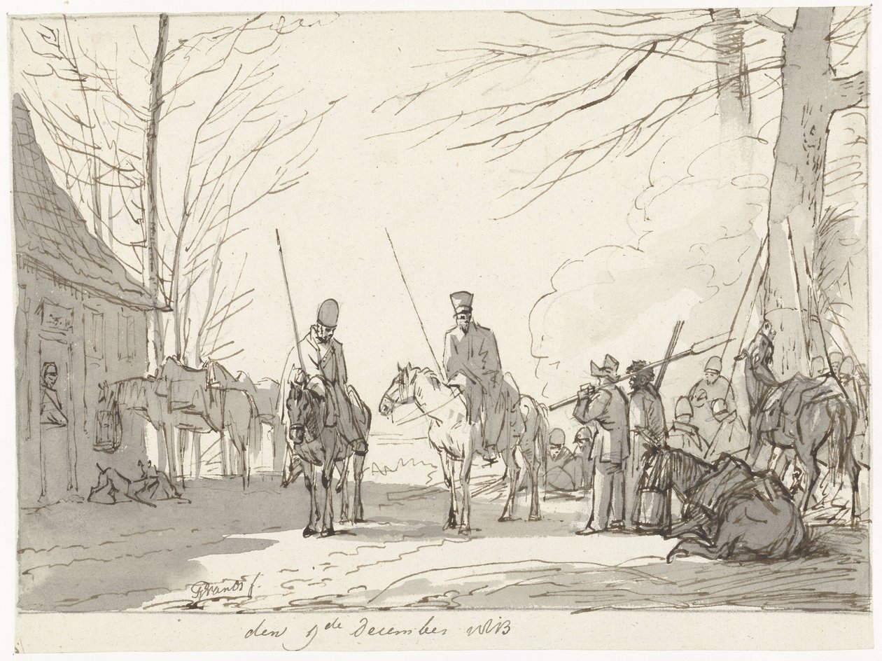 Kosakkenes bivuakk, 9. desember 1813 av Pieter Gerardus van Os (signed by artist)