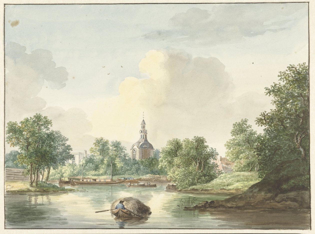 Hogewoerdse Poort i Leiden sett fra Singel av Pieter Gerardus van Os