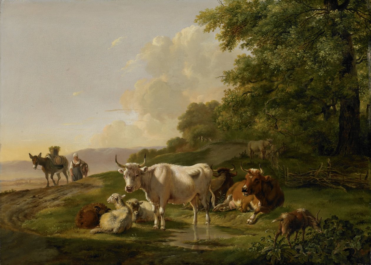 Landskap med storfe av Pieter Gerardus van Os