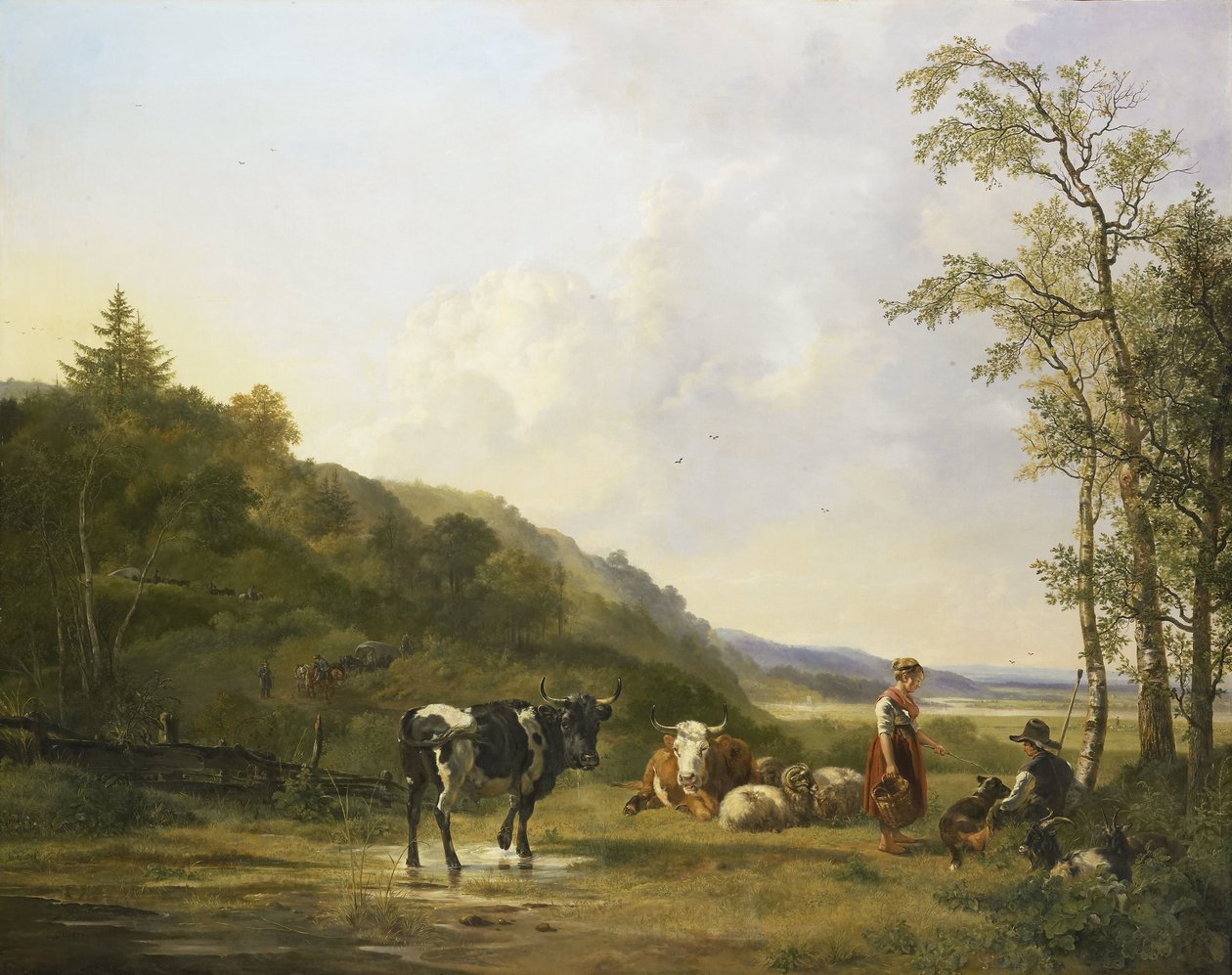 Landskap med gjetere og storfe av Pieter Gerardus van Os