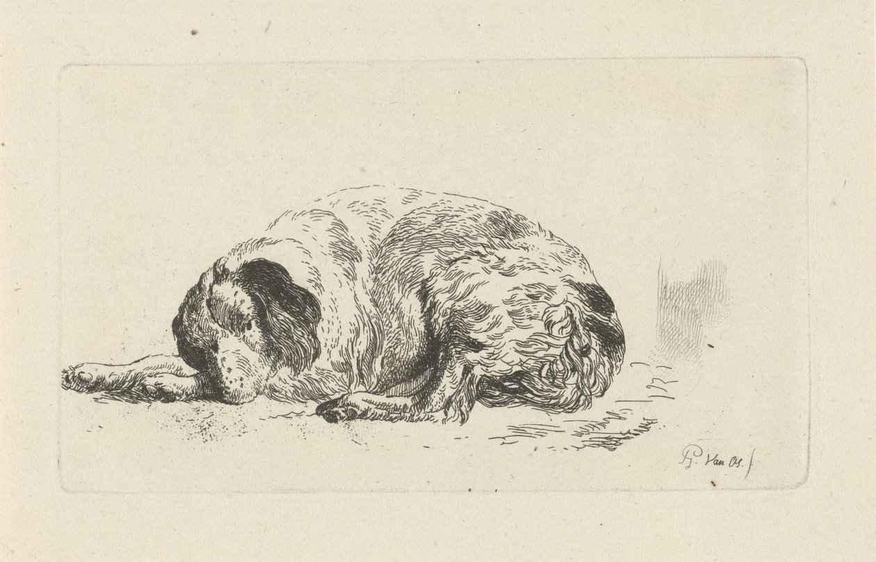 liggende hund av Pieter Gerardus van Os