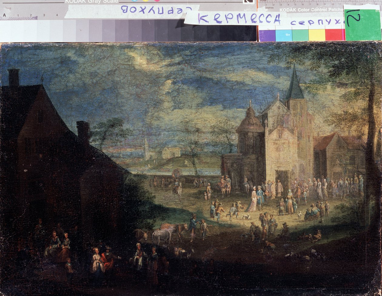 ""Kermesse på stedet for en landsby"" (Kermis) Bylandskap i Flandern. Maleri av Peter Gysels (1621-1690) Serpukhov, Statens museum for historie og kunst Russland av Peeter Gijsels