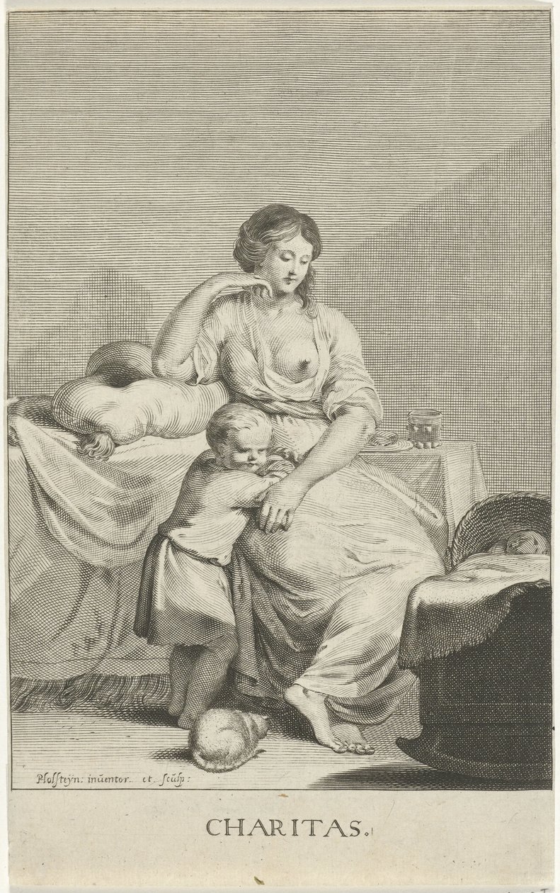 Mor med barn veldedighet (tittel på objekt) av Pieter Holsteyn (II)
