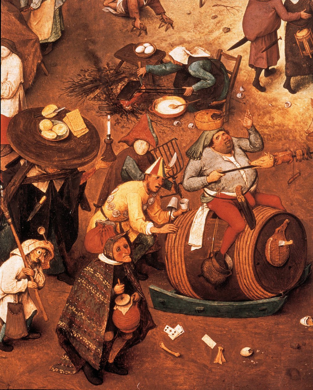 Kamp mellom karneval og fasten, detalj av Pieter I Bruegel