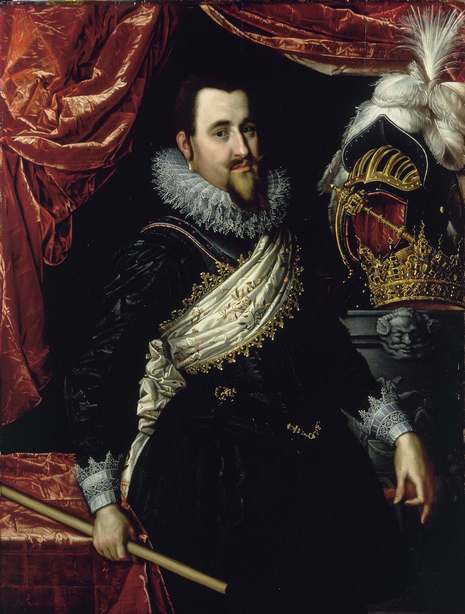 Portrett av kong Christian IV av Danmark 1577-1648, ca. 1615 av Pieter Isaacsz