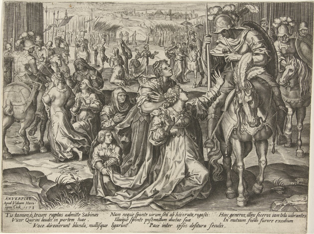 Forsoning mellom sabinerne og romerne Skildringer fra romersk historie (serietittel) av Pieter Jalhea Furnius