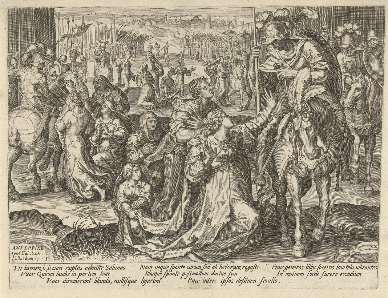 Forsoning mellom sabinerne og romerne Representasjoner fra romersk historie (serietittel) av Pieter Jalhea Furnius