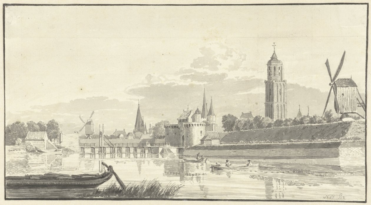 Kamperpoort i Zwolle av Pieter Jan van Liender (attributed to)