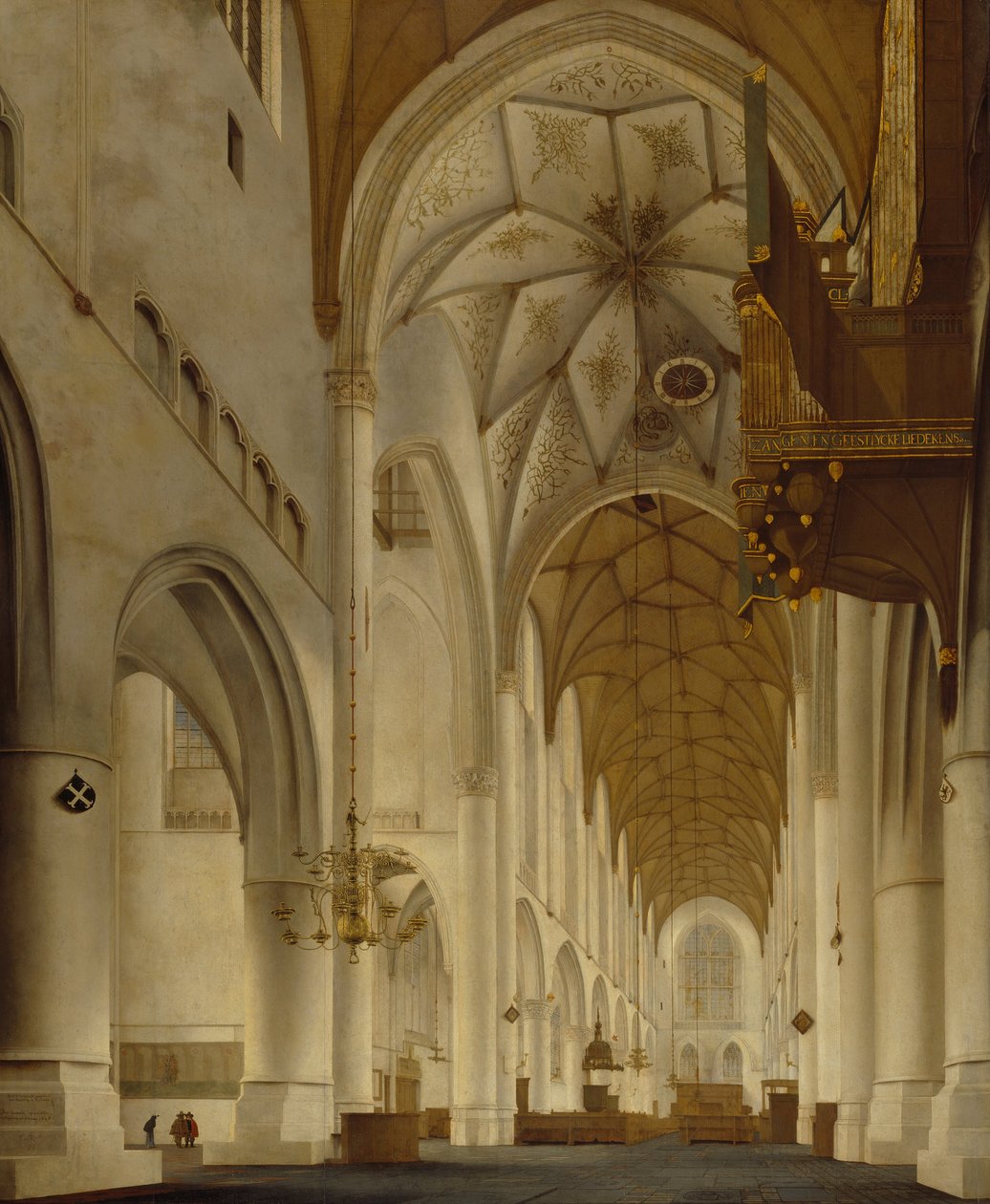Interiøret i St Bavos kirke, Haarlem av Pieter Jansz Saenredam