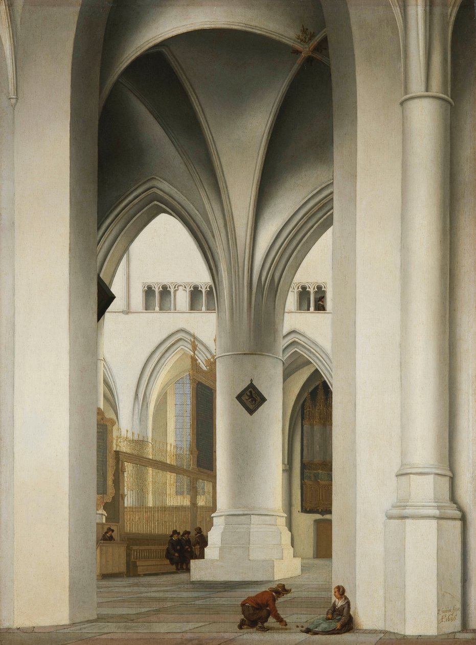 ""Utsikt over koret til St. Bavo-kirken i Haarlem, Holland"" (Kor over St. Bavo-kirken i Haarlem) Maleri av Pieter Saenredam (1597-1665) av Pieter Jansz Saenredam