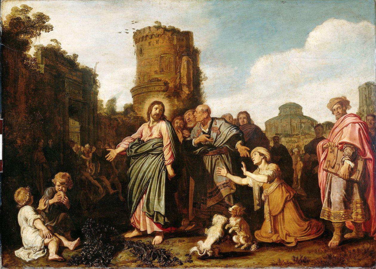 Kristus og kvinnen i Kanaan (Matt 15:21-21; Mark 7:24-30) av Pieter Lastman