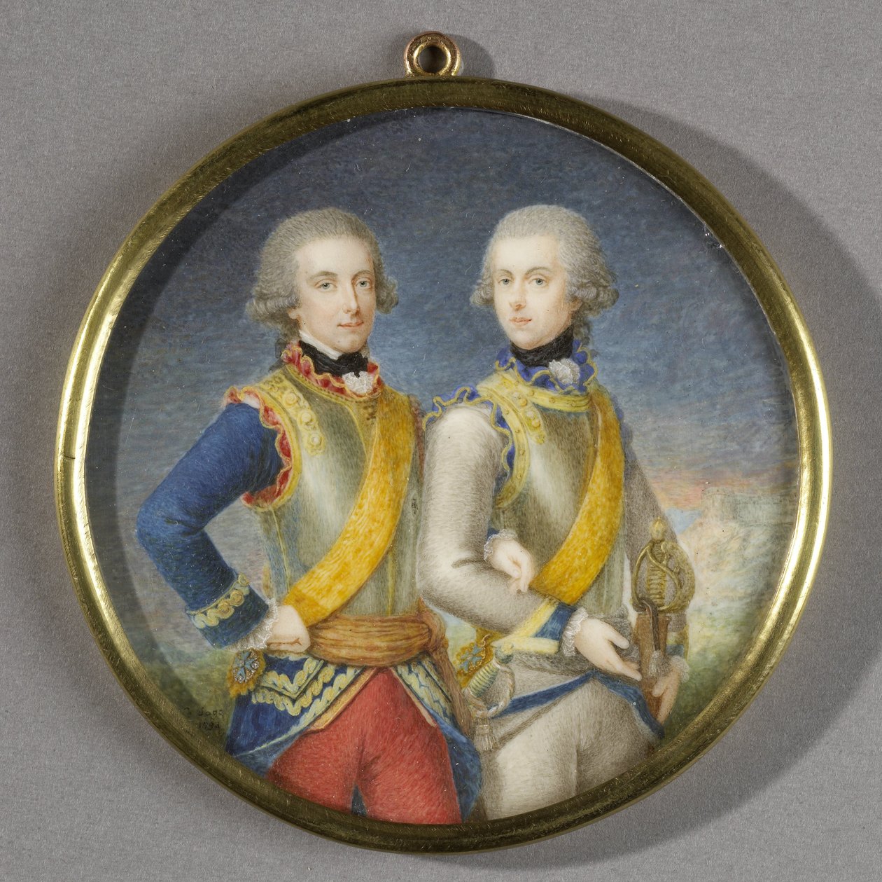 Willem Frederik (1772-1843), prins av Orange-Nassau, med sin yngre bror Willem George Frederik (1774-99) av Pieter Lesage