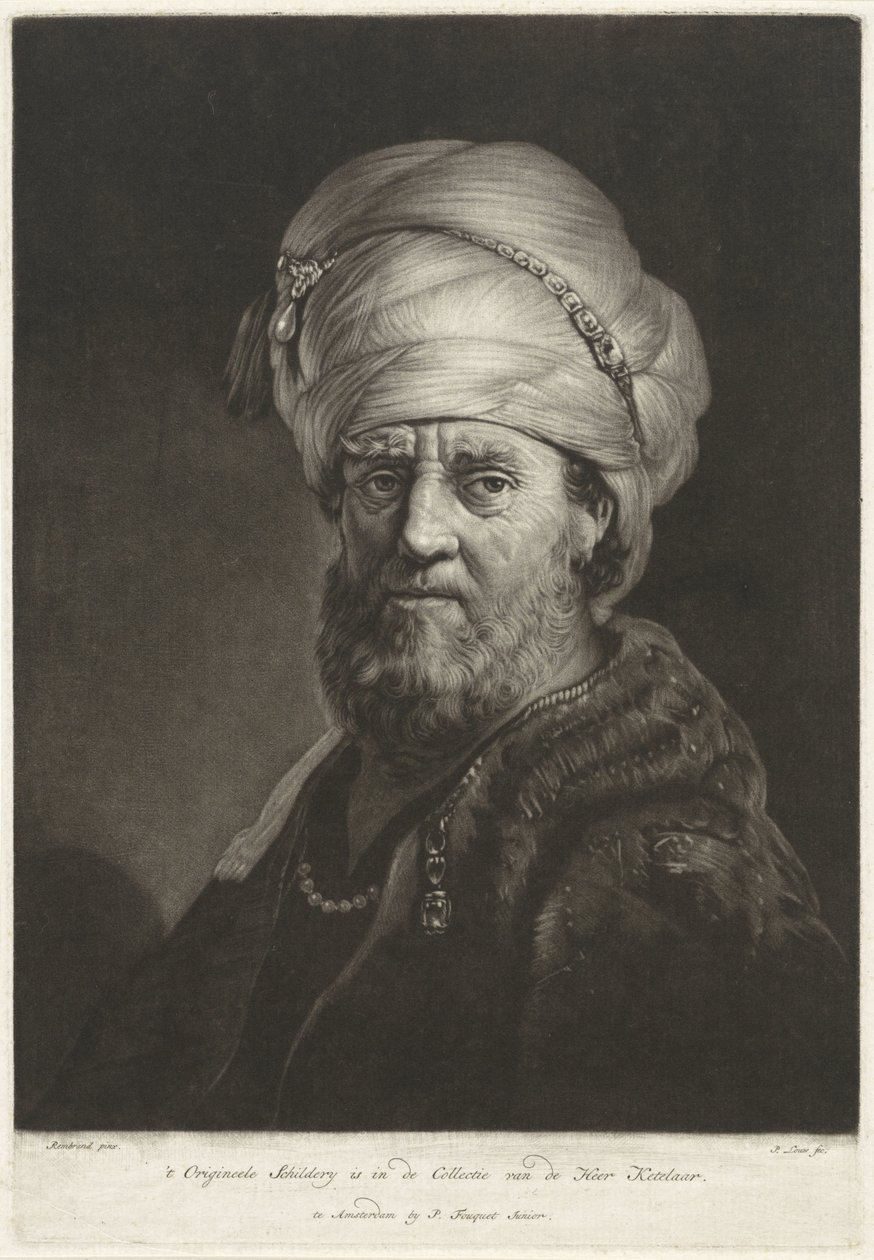 Portrettbyste av en mann iført turban av Pieter Louw