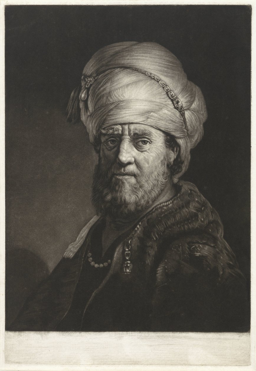 Portrettbyste av en mann iført turban av Pieter Louw