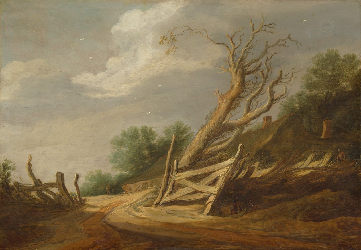 Landskap med åpen port, ca. 16301635. av Pieter Molijn