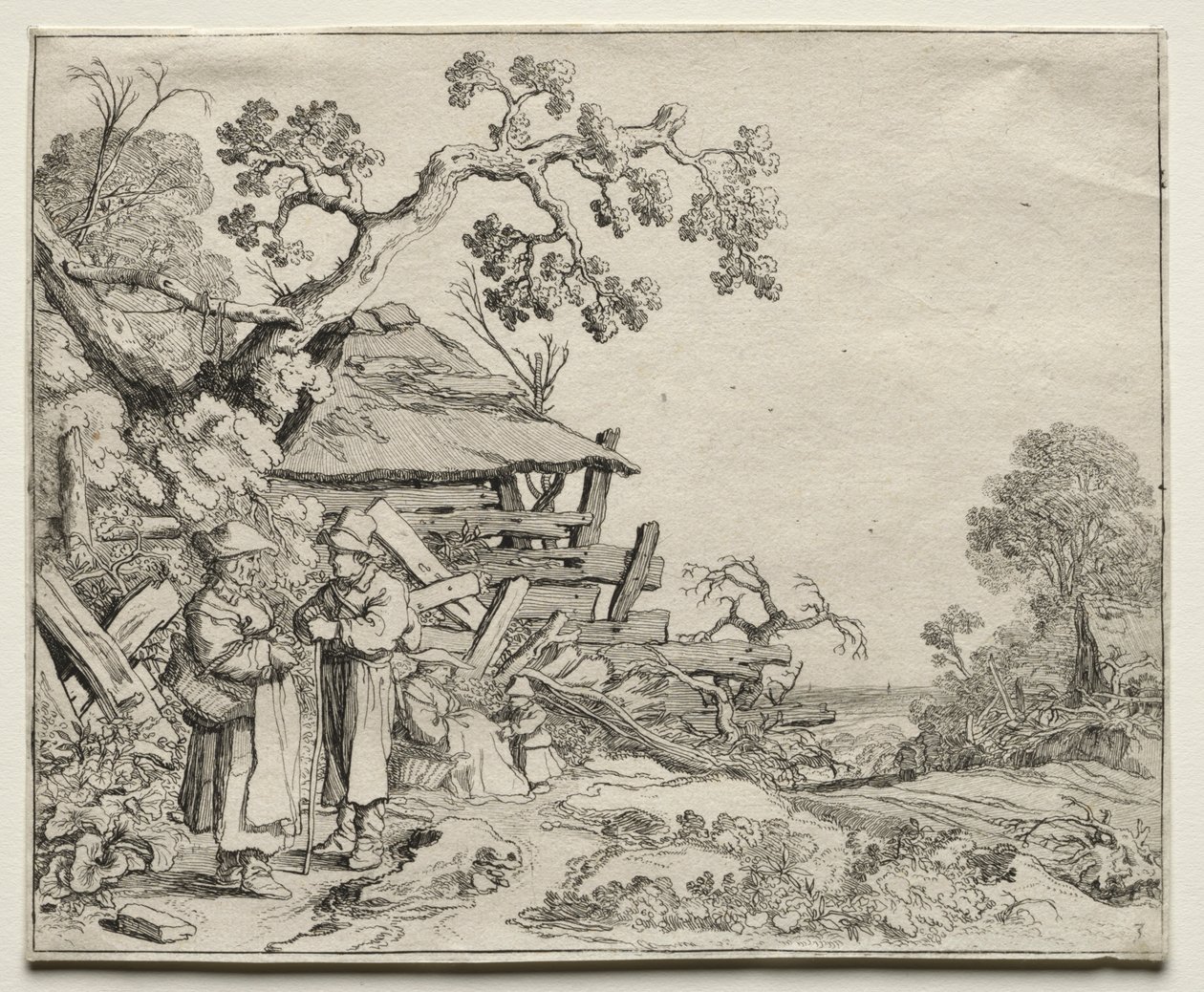 Landskap med to bønder i samtale, 1626. av Pieter Molyn