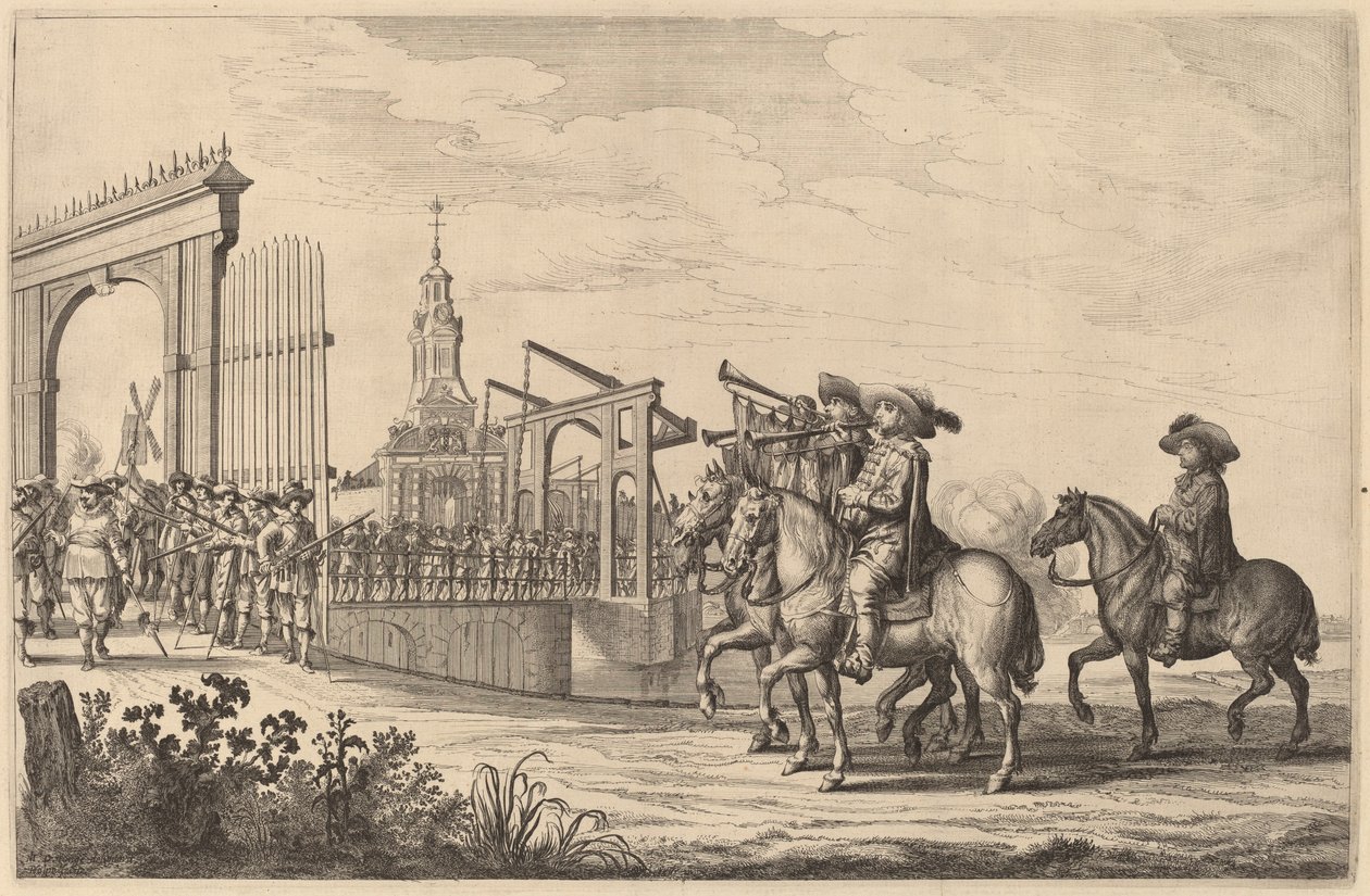 Marie de Medicis inntreden i Amsterdam [plate 1 av 6] av Pieter Nolpe