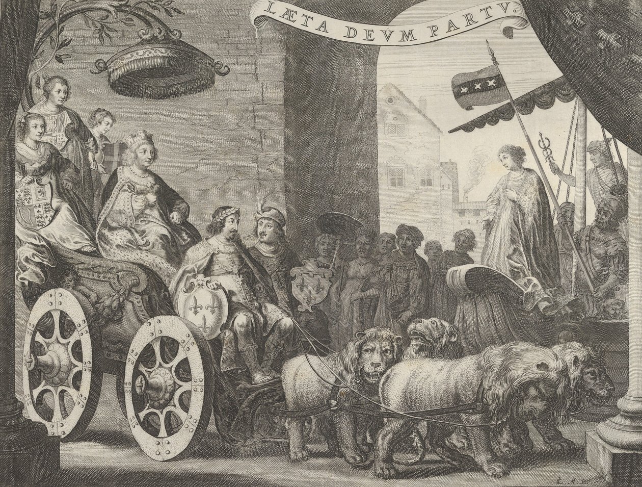 Plate 5a: Marie de Medici som Berecynthia, fra Caspar Barlaeus, Medicea Hospes, 1638. av Pieter Nolpe