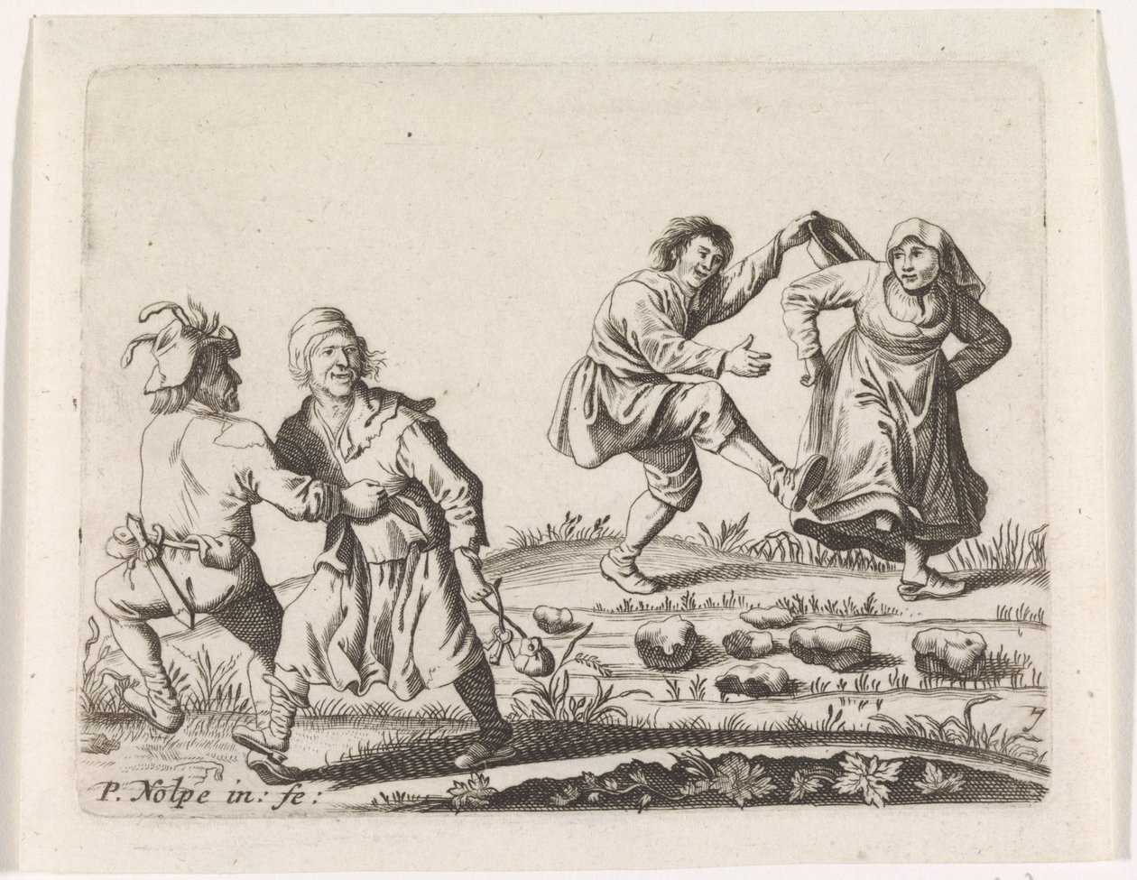 To dansende bondepar av Pieter Nolpe
