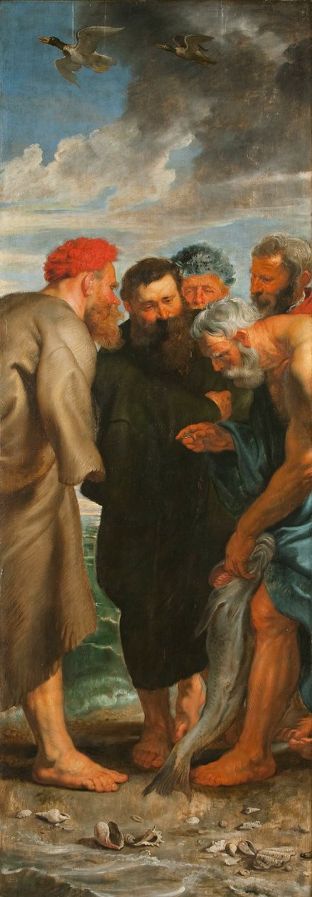 The Miraculous Draft of Fishes Triptych, venstre panel, 1618-1619. av Pieter Paul Rubens