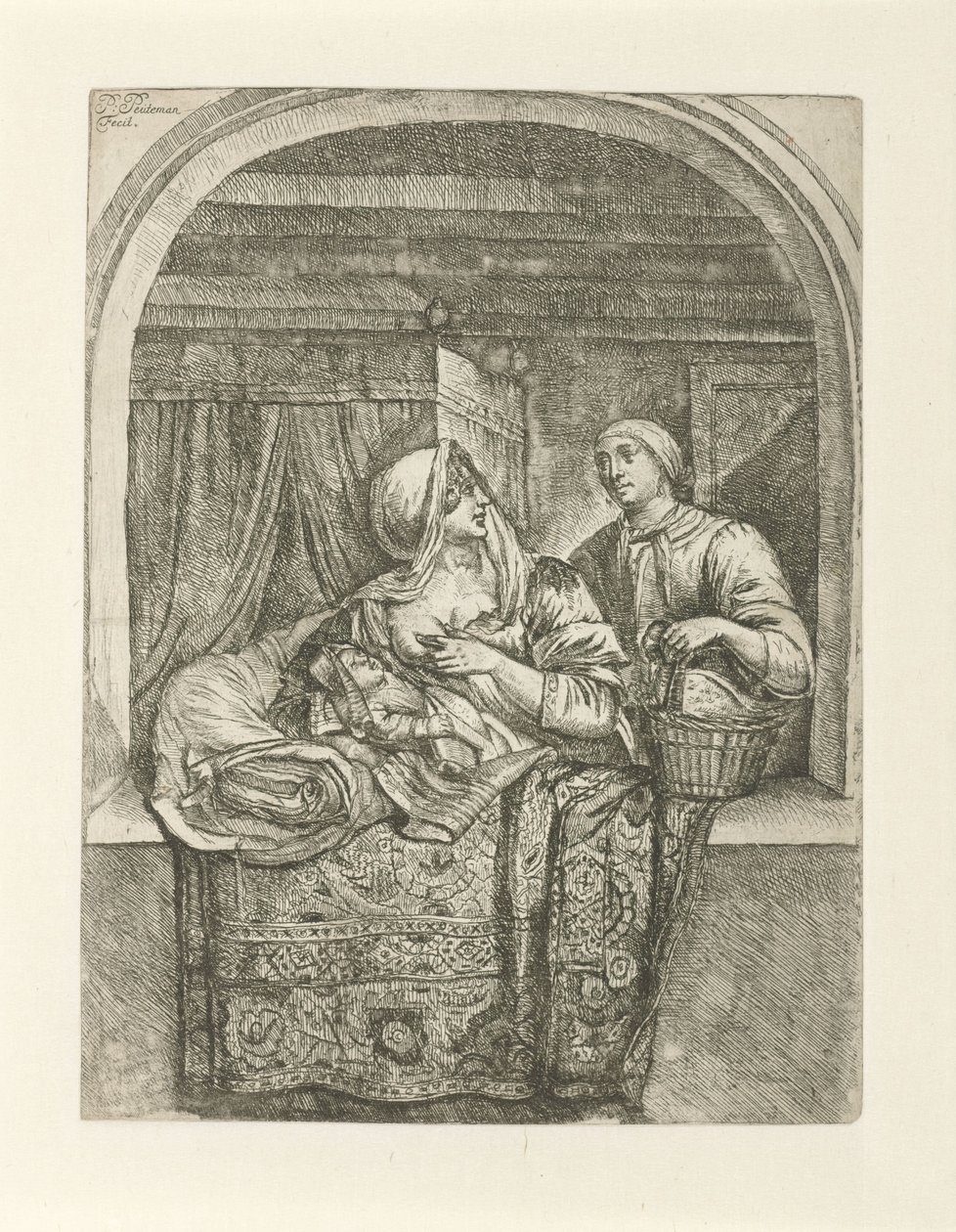 Kvinne som ammer barnet sitt av Pieter Peutemans