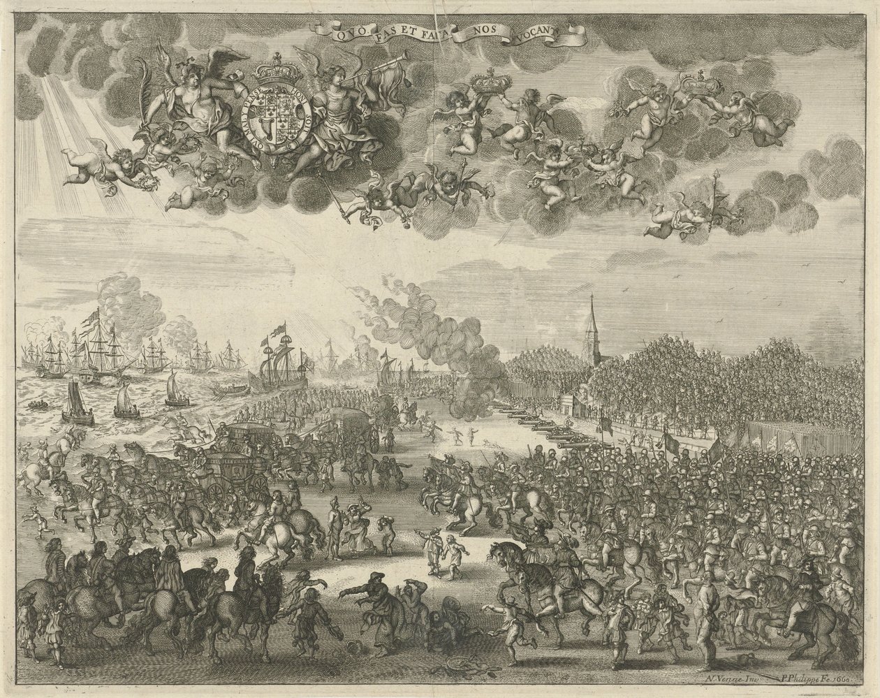 Charles IIs avgang fra Scheveningen til England, 1660 av Pieter Philippe
