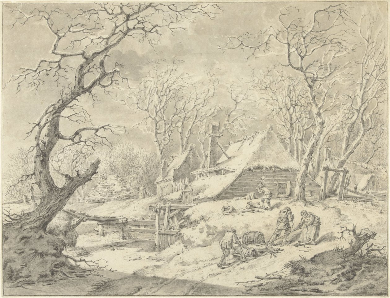 Vinterlandskap med gård av Pieter Pietersz. Barbiers