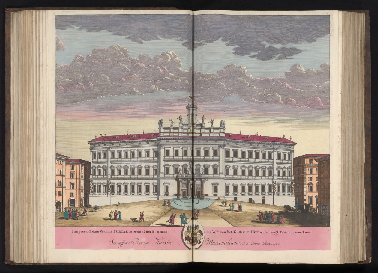 Palazzo di Montecitorio te Roma Utsikt over Palace of the Grand Court i Monte Citorio Roma (...) (tittel på objekt) av Pieter Schenk (I)