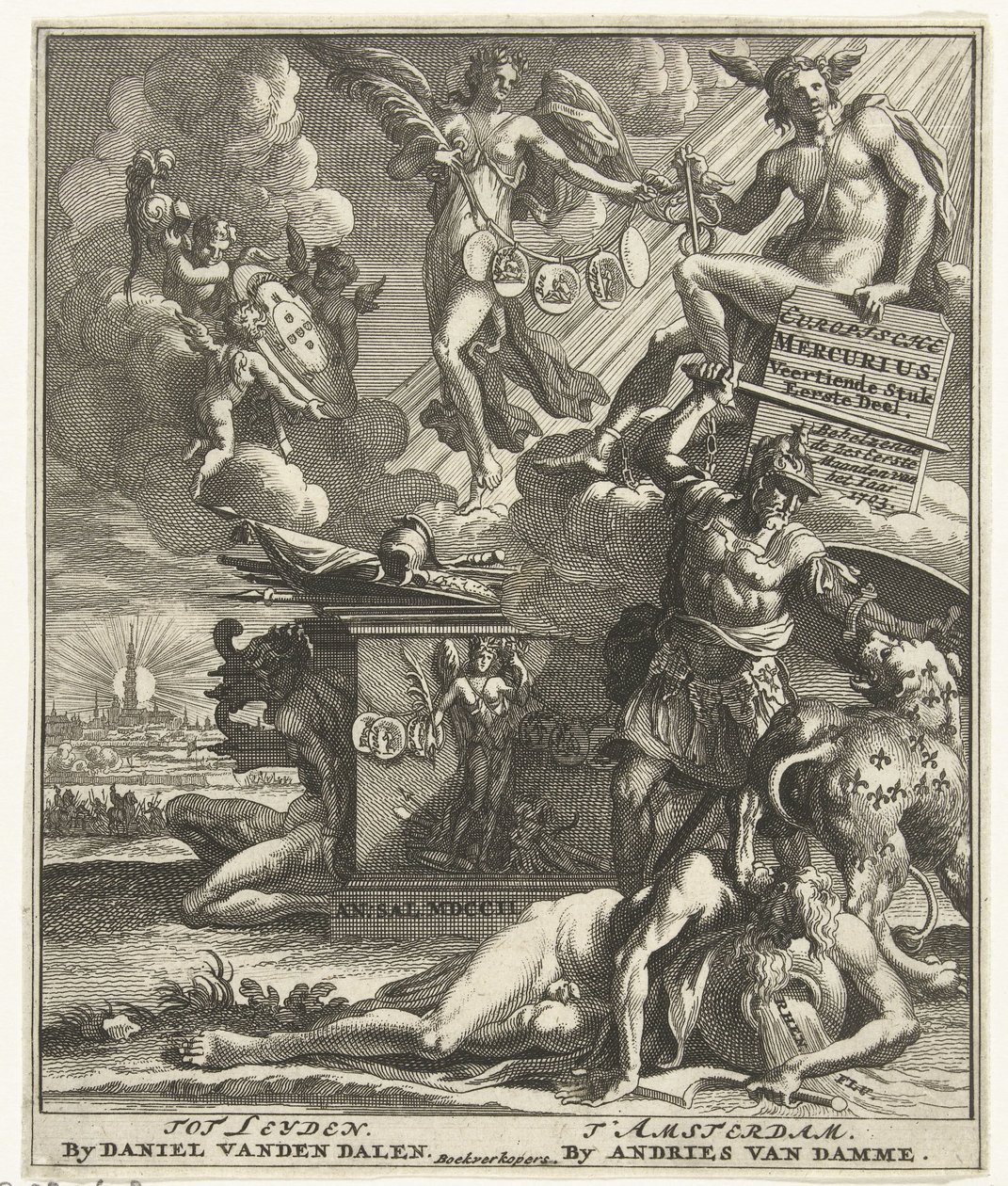 Tittelside for: European Mercury Fourteenth Piece Part One, 1703 av Pieter Sluyter