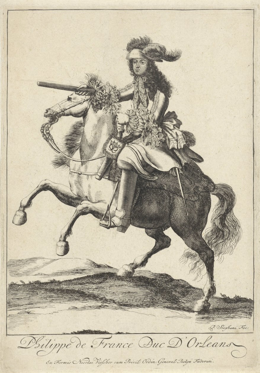 Ridesportrett av Philip I, hertugen av Orléans av Pieter Stevens (vermeld in 1689)