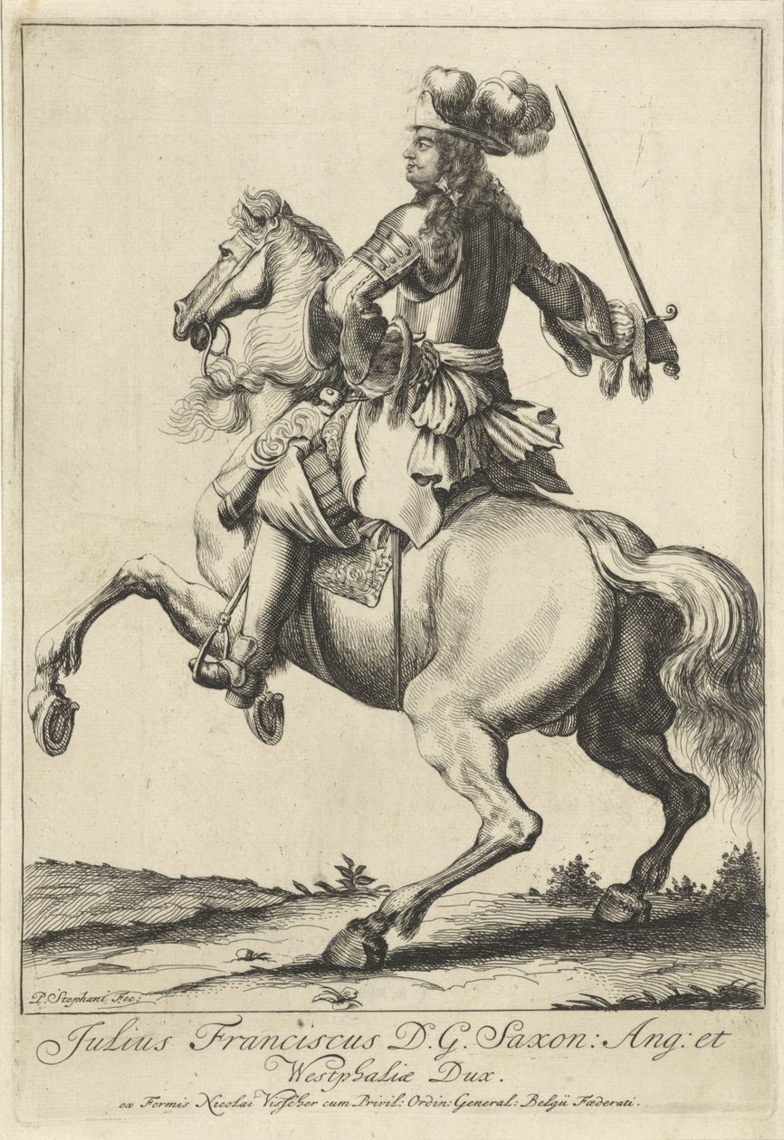 Ridesportrett av Julius Frans van Saxe-Lauenburg av Pieter Stevens (vermeld in 1689)
