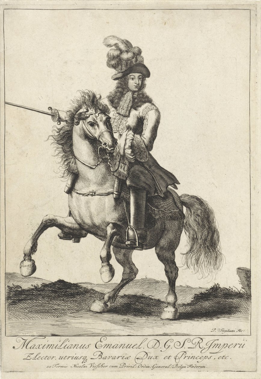 Ridesportrett av Maximilian II Emanuel, kurfyrst av Bayern av Pieter Stevens (vermeld in 1689)