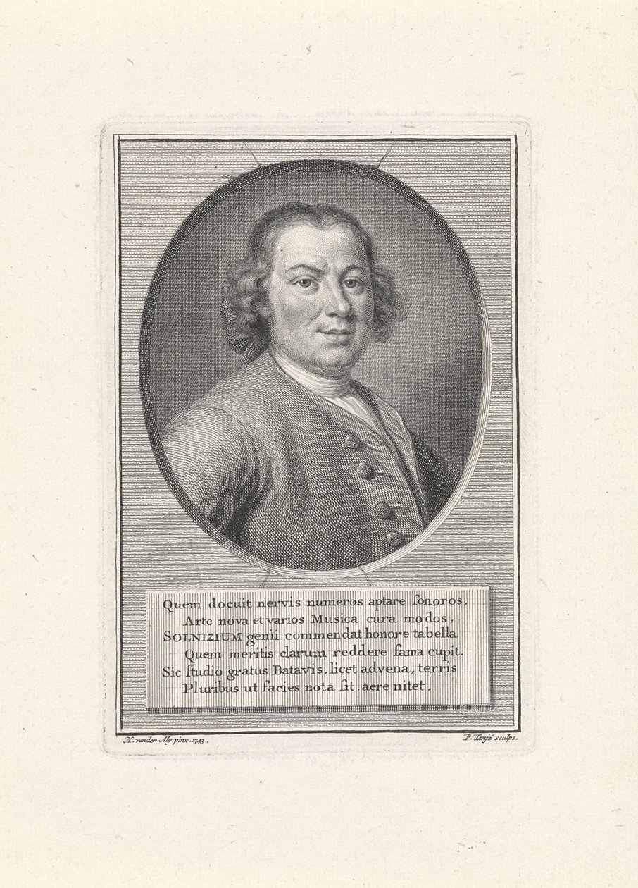 Portrett av komponisten Anton Wilhelm Solnitz 1708-1752, ca. 1750 av Pieter Tanjé