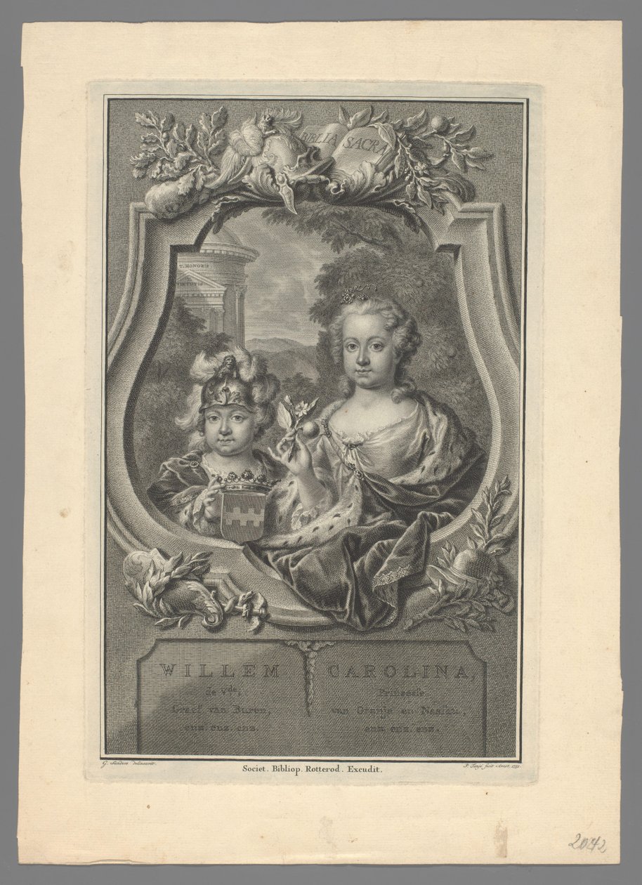 Portrett av William V, Prince of Orange-Nassau, og Carolina, Princess of Orange-Nassau av Pieter Tanjé