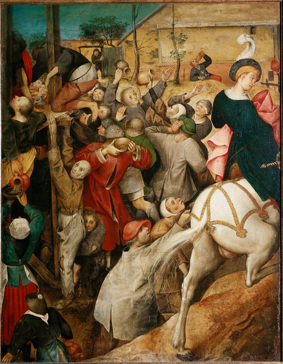 Vinen til Saint Martin, detalj. (olje på tre av Pieter Bruegel the Elder