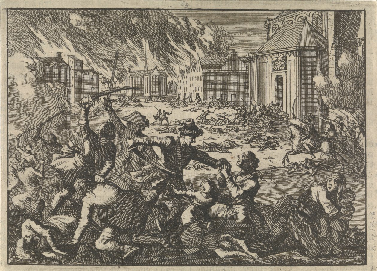 Sekk av Magdeburg, 1698 av Pieter Van der Aa