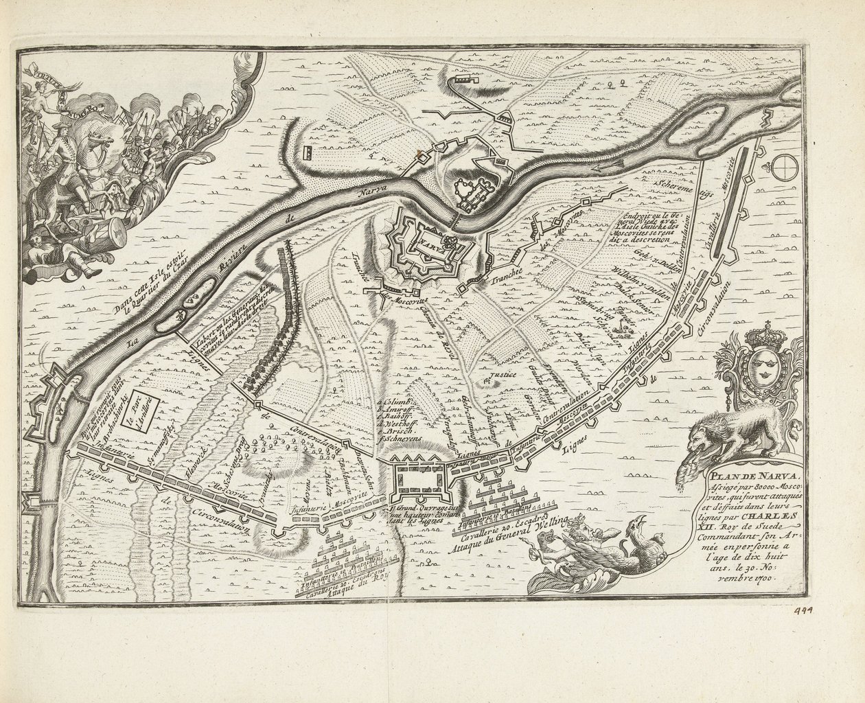 Beleiringen og slaget ved Narva i 1700, 1726 av Pieter Van der Aa