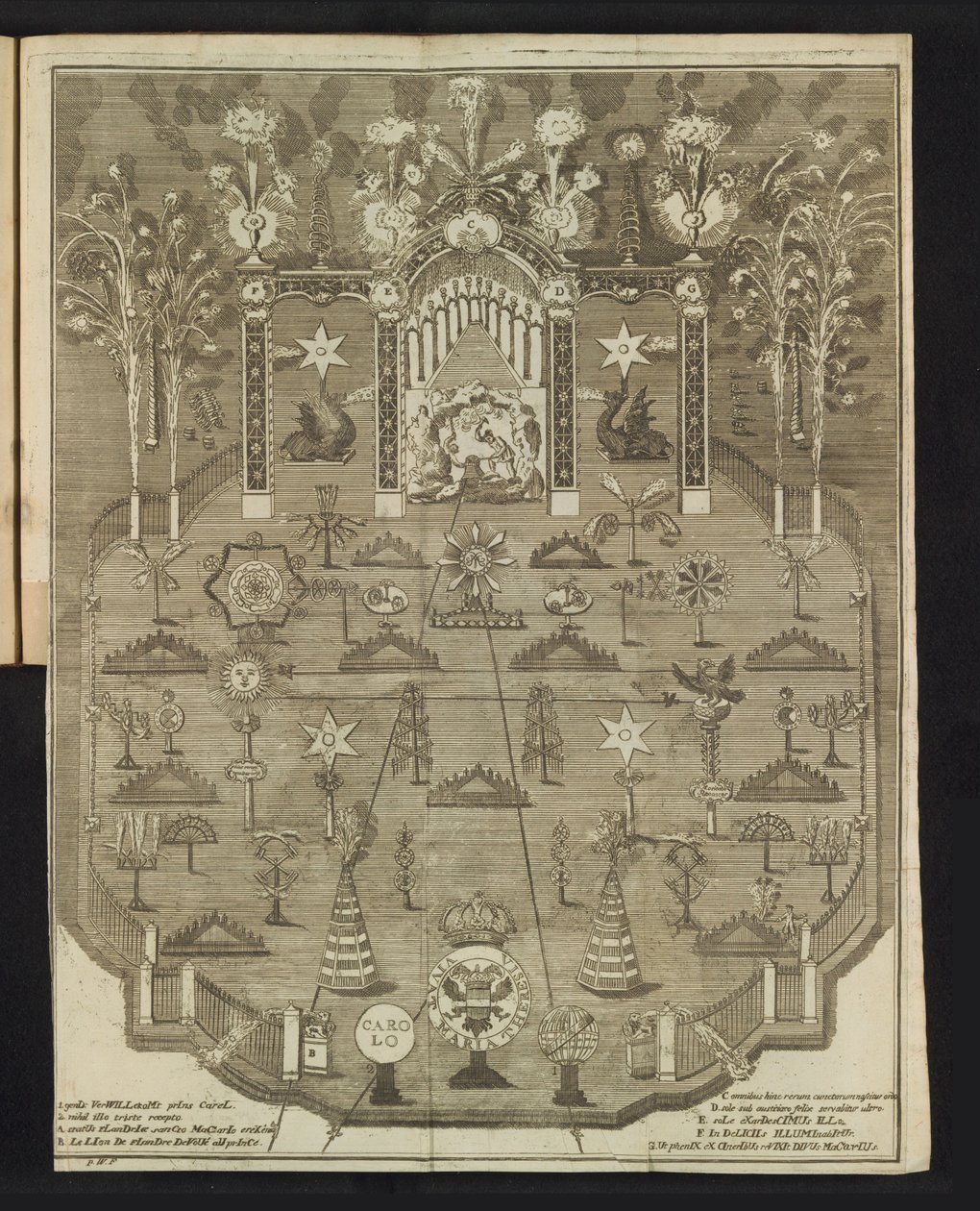 Fyrverkeri ved feiringen av jubileet, 1767 av Pieter Wauters